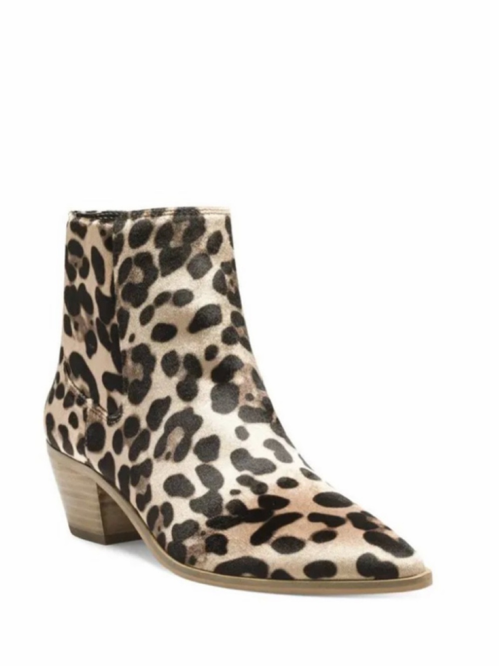 NEW SOLE SOCIETY  Lolanna Pointed Toe Bootie Animal Print Velvet SZ-7.5